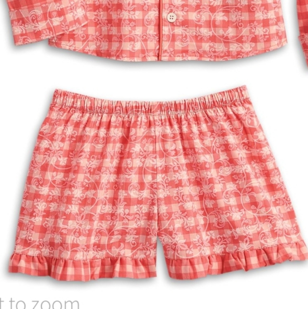 American Girl Tenny Grant's Gingham Pajamas w/ Moccasin Slippers - Girl's XL - Picture 11 of 12
